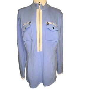 Boston proper beyond travel chic half zip snap pockets, stretchy knit shacket XL